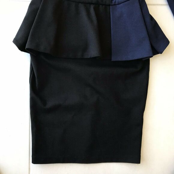 Torn by Ronny Kobo Dress Bodycon Peplum One Shoulder Color Block - Picture 3 of 12